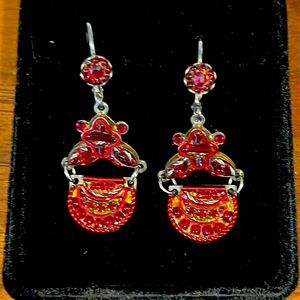 Adaya red crystal earrings